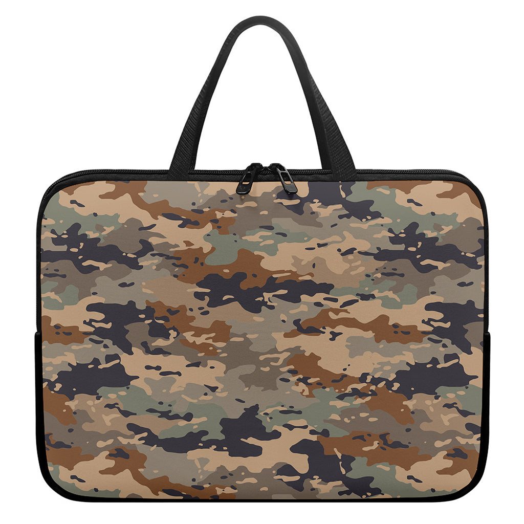 Desert Camouflage Print Laptop Sleeve With Handle