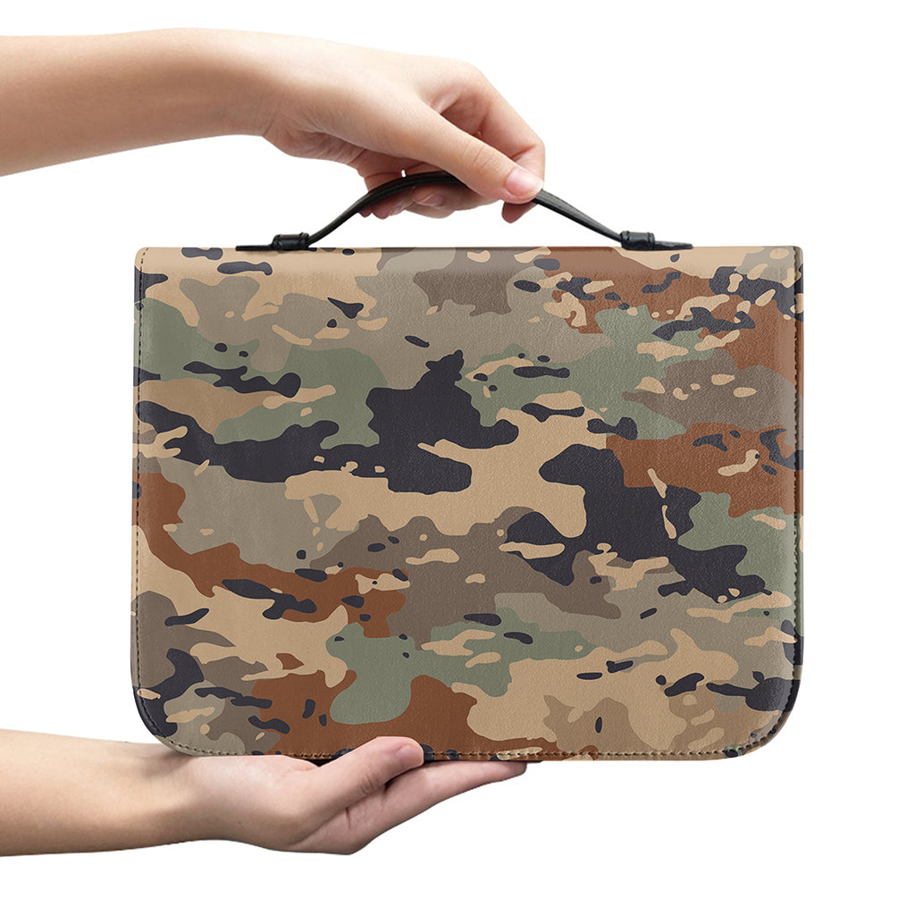 Desert Camouflage Print Leather Bible Cover