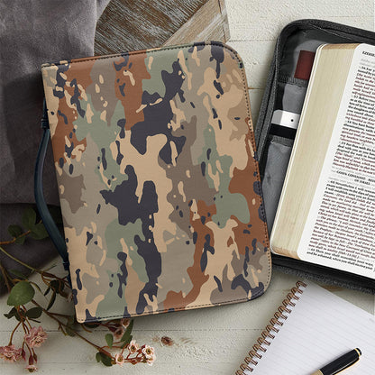 Desert Camouflage Print Leather Bible Cover