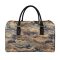 Desert Camouflage Print Leather Duffel Bag