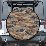 Desert Camouflage Print Leather Spare Tire Cover