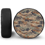 Desert Camouflage Print Leather Spare Tire Cover