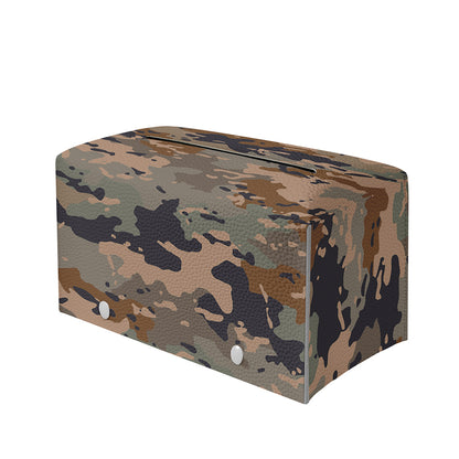 Desert Camouflage Print Leather Tissue Box Cover