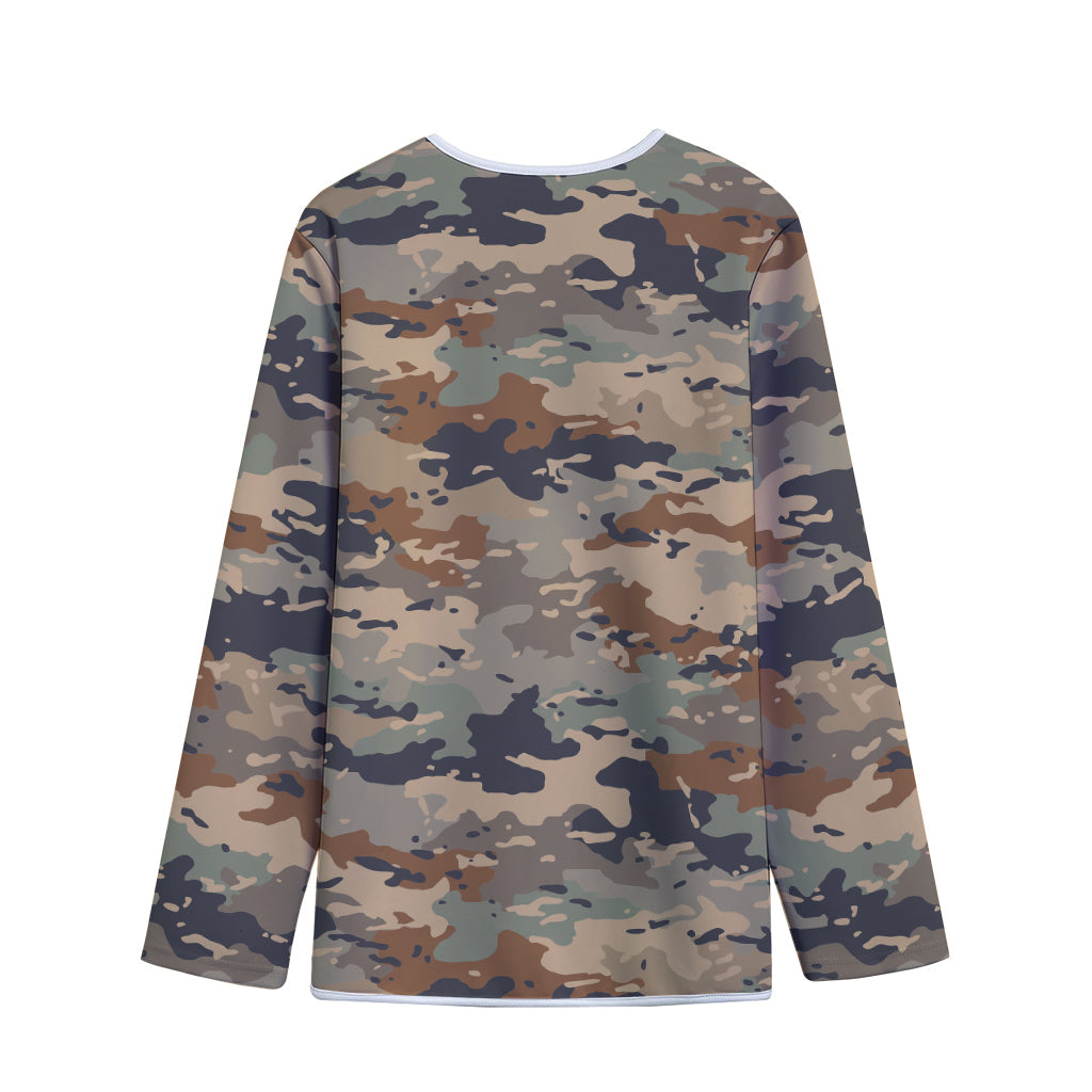 Desert Camouflage Print Long Sleeve Short Coat