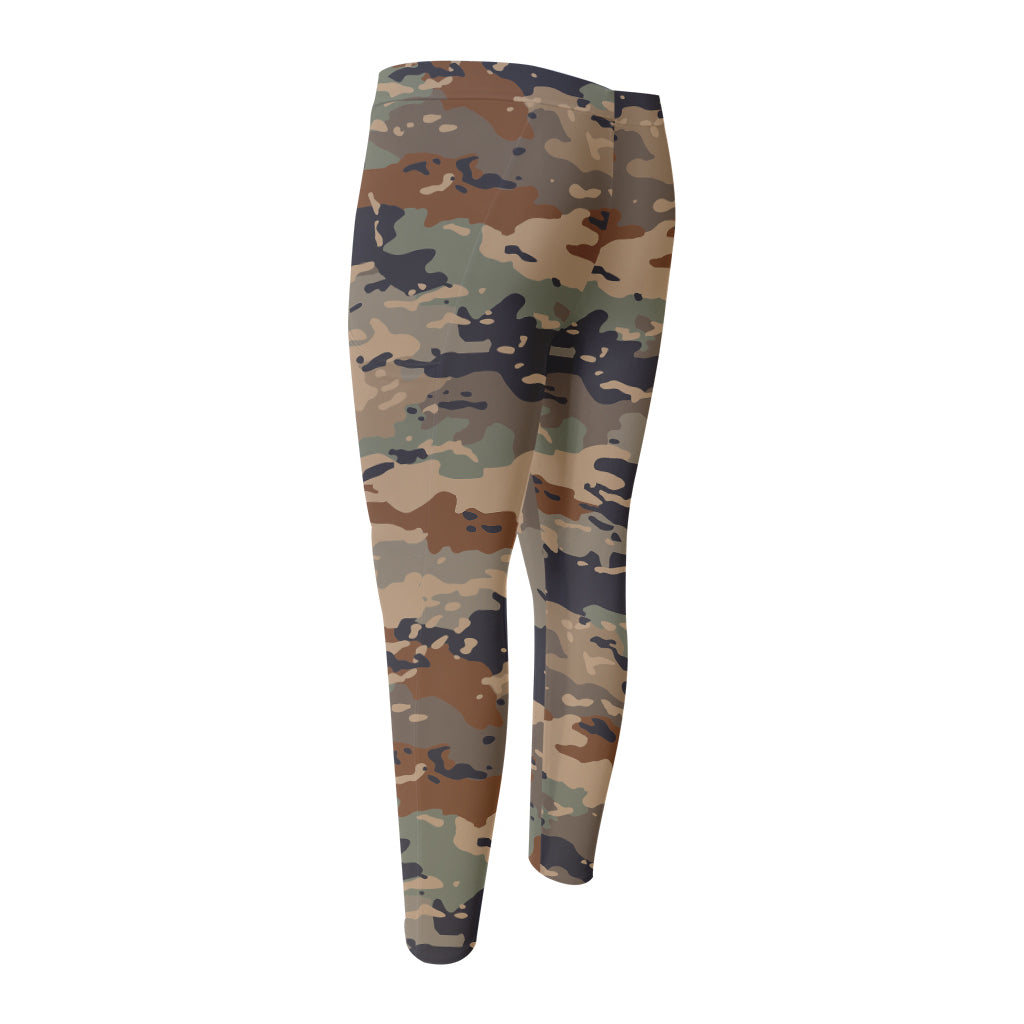 Desert Camouflage Print Men's Compression Pants