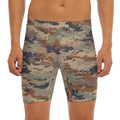 Desert Camouflage Print Men's Long Boxer Briefs