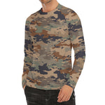 Desert Camouflage Print Men's Long Sleeve Rash Guard