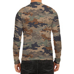 Desert Camouflage Print Men's Long Sleeve Rash Guard