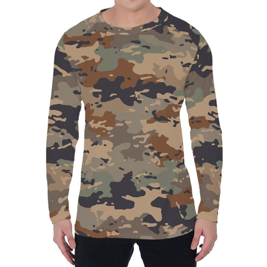Desert Camouflage Print Men's Long Sleeve T-Shirt