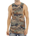 Desert Camouflage Print Men's Muscle Tank Top