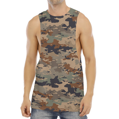 Desert Camouflage Print Men's Muscle Tank Top