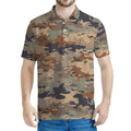 Desert Camouflage Print Men's Polo Shirt