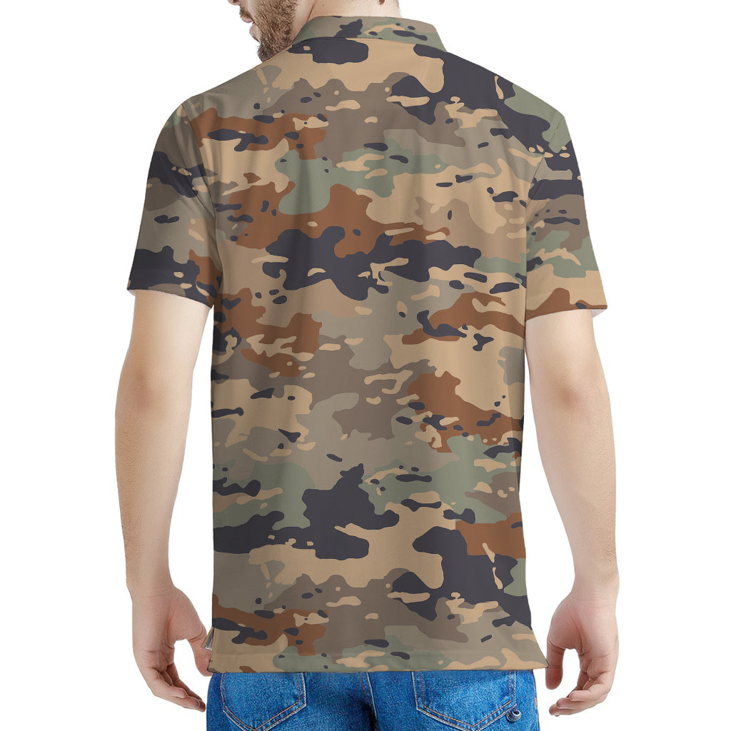 Desert Camouflage Print Men's Polo Shirt