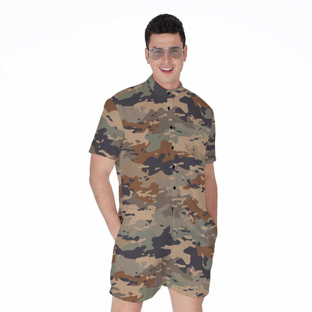 Desert Camouflage Print Men's Rompers