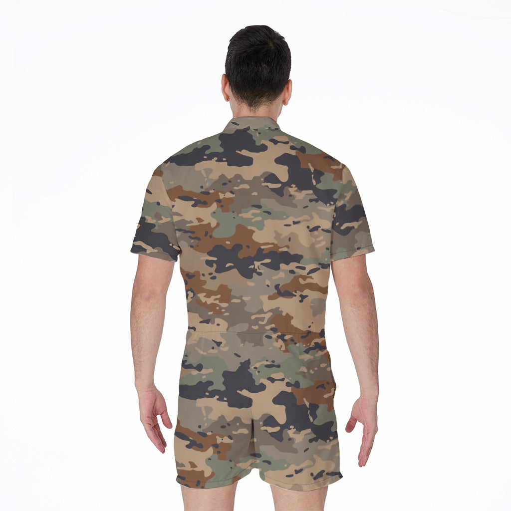 Desert Camouflage Print Men's Rompers