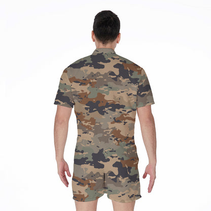 Desert Camouflage Print Men's Rompers