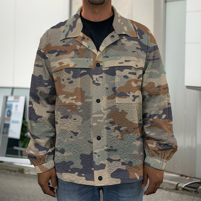 Desert Camouflage Print Men's Shirt Jacket