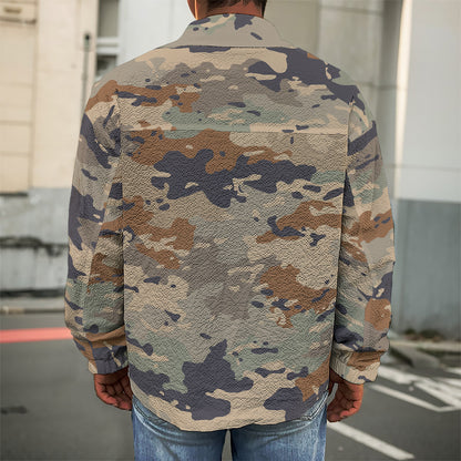 Desert Camouflage Print Men's Shirt Jacket