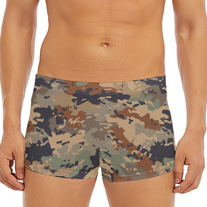 Desert Camouflage Print Men's Short Boxer Briefs