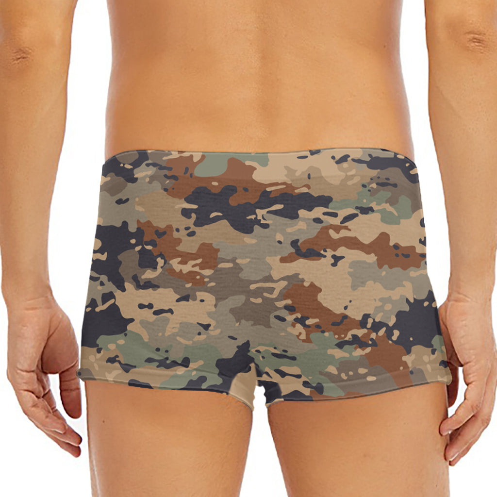 Desert Camouflage Print Men's Short Boxer Briefs