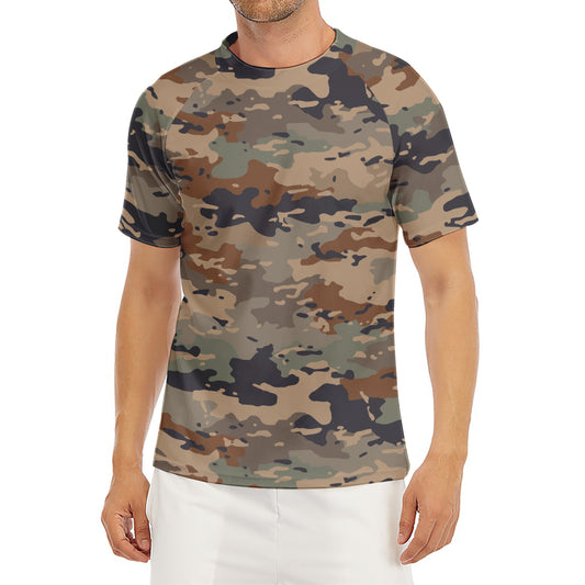 Desert Camouflage Print Men's Short Sleeve Rash Guard