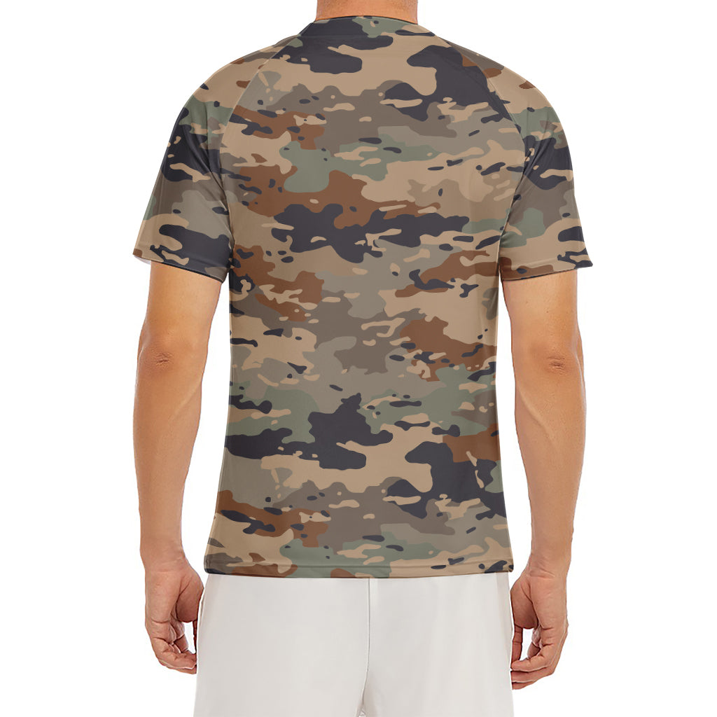 Desert Camouflage Print Men's Short Sleeve Rash Guard