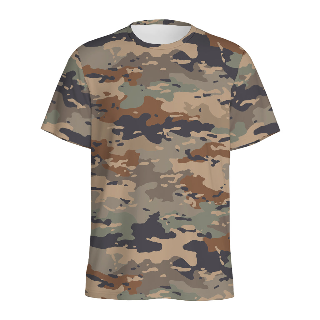 Desert Camouflage Print Men's Sports T-Shirt