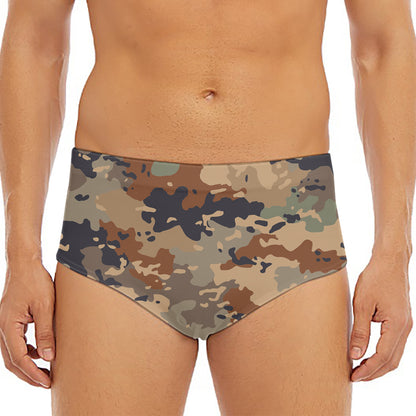 Desert Camouflage Print Men's Triangle Swim Briefs