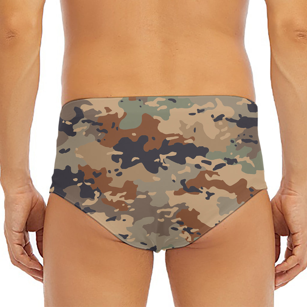 Desert Camouflage Print Men's Triangle Swim Briefs