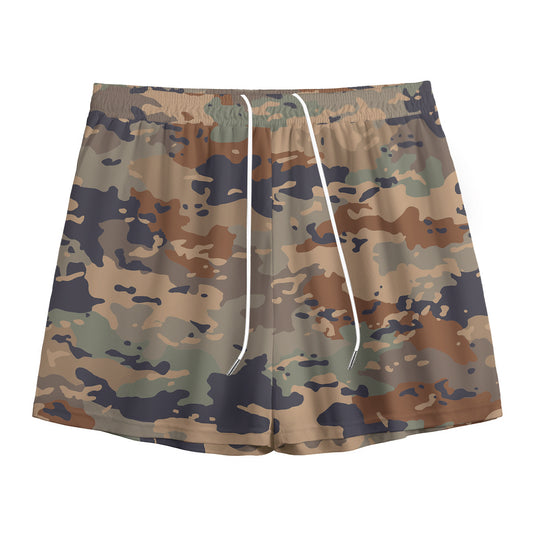 Desert Camouflage Print Mesh Shorts
