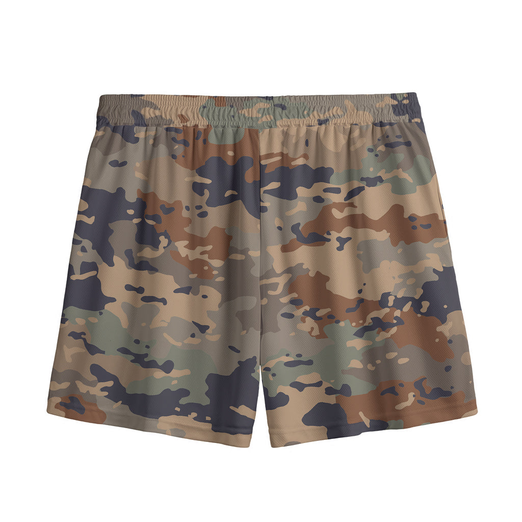 Desert Camouflage Print Mesh Shorts