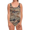 Desert Camouflage Print One Piece Swimsuit