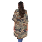 Desert Camouflage Print Open Front Beach Cover Up