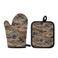 Desert Camouflage Print Oven Mitt And Pot Holder Set