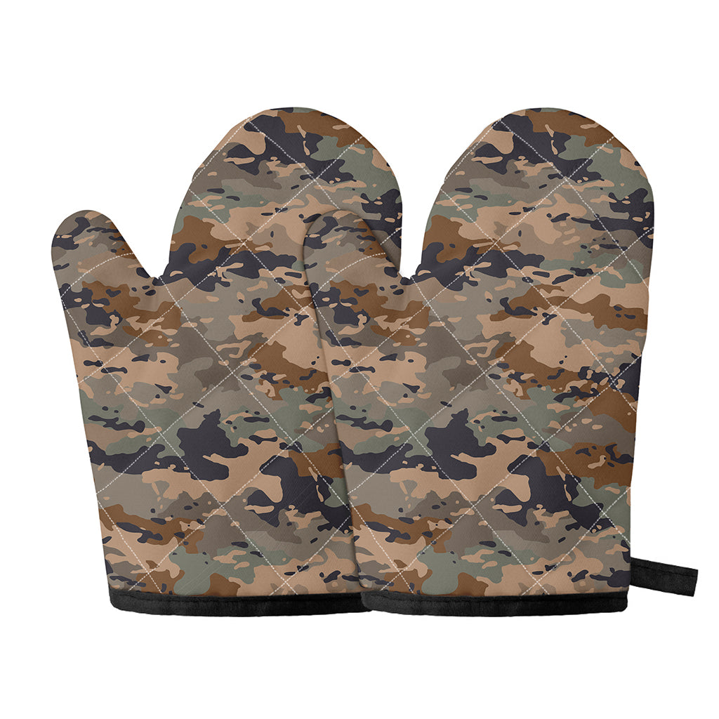 Desert Camouflage Print Oven Mitts
