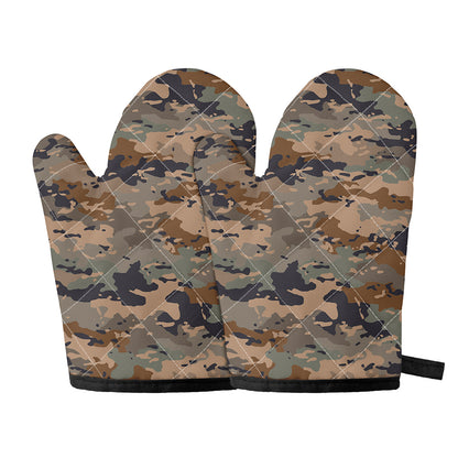 Desert Camouflage Print Oven Mitts