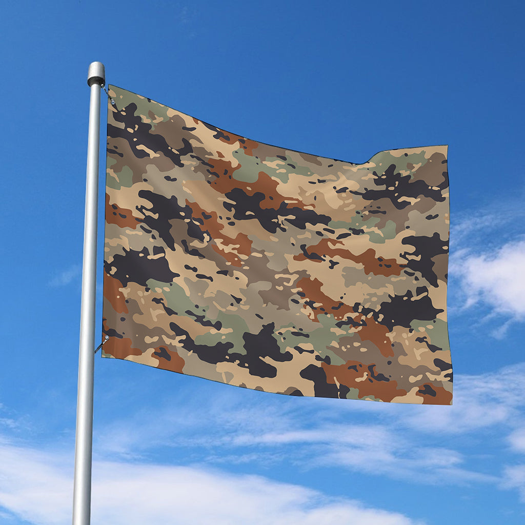Desert Camouflage Print Polyester Flag