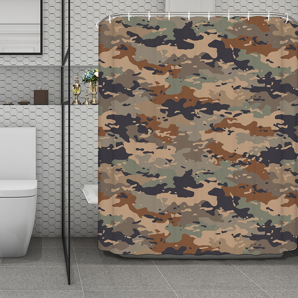 Desert Camouflage Print Polyester Shower Curtain