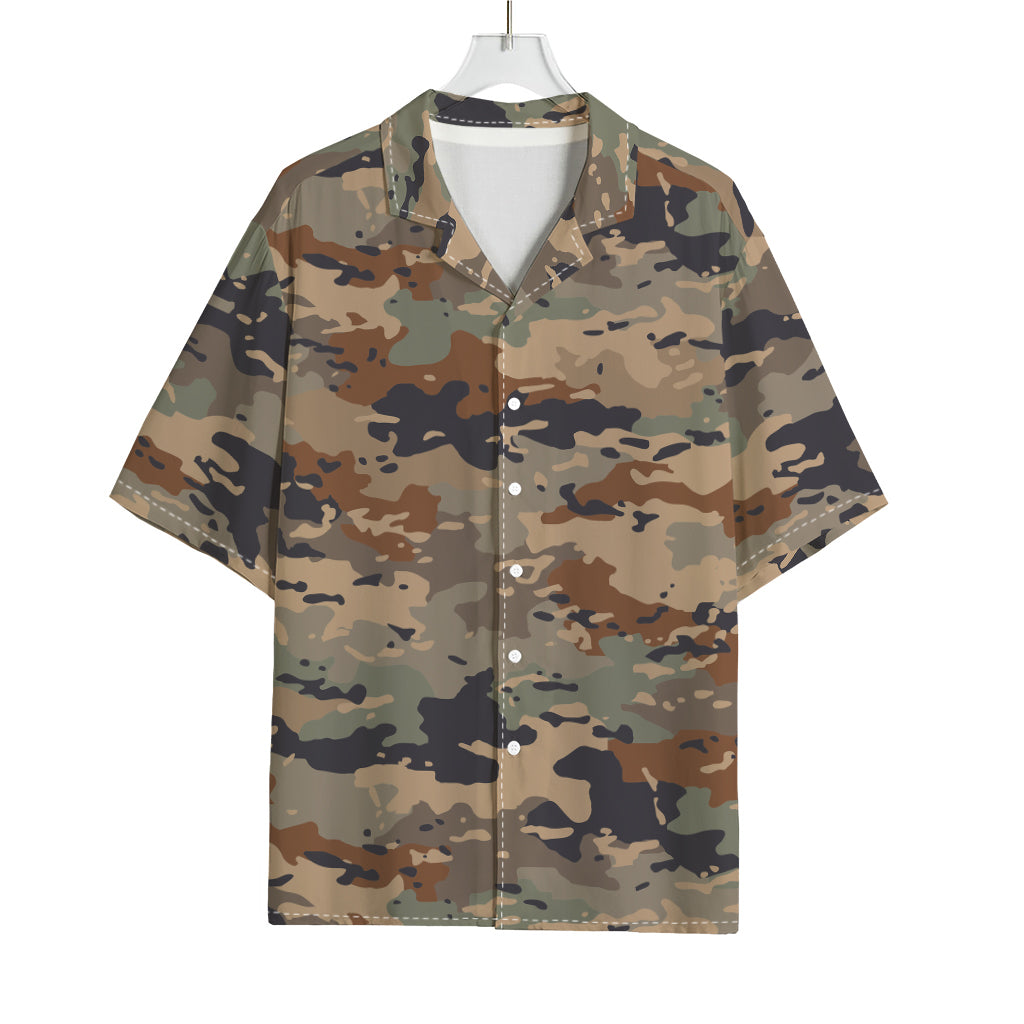Desert Camouflage Print Rayon Hawaiian Shirt