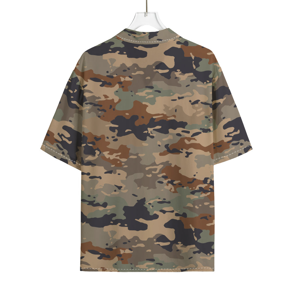Desert Camouflage Print Rayon Hawaiian Shirt