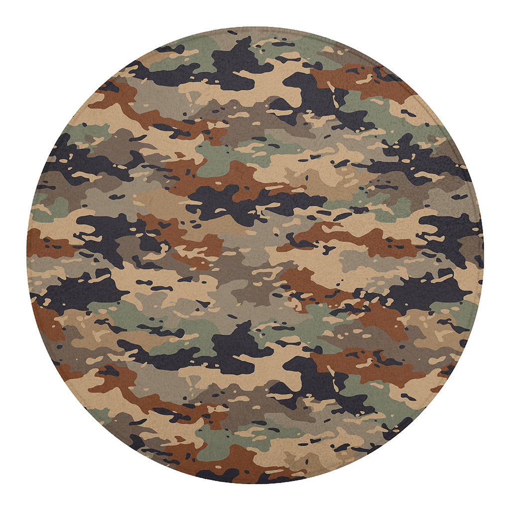 Desert Camouflage Print Round Blanket