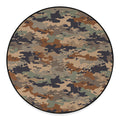 Desert Camouflage Print Round Floor Mat