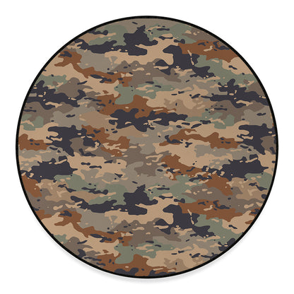 Desert Camouflage Print Round Floor Mat