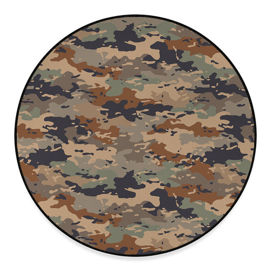 Desert Camouflage Print Round Floor Mat