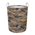 Desert Camouflage Print Round Laundry Basket