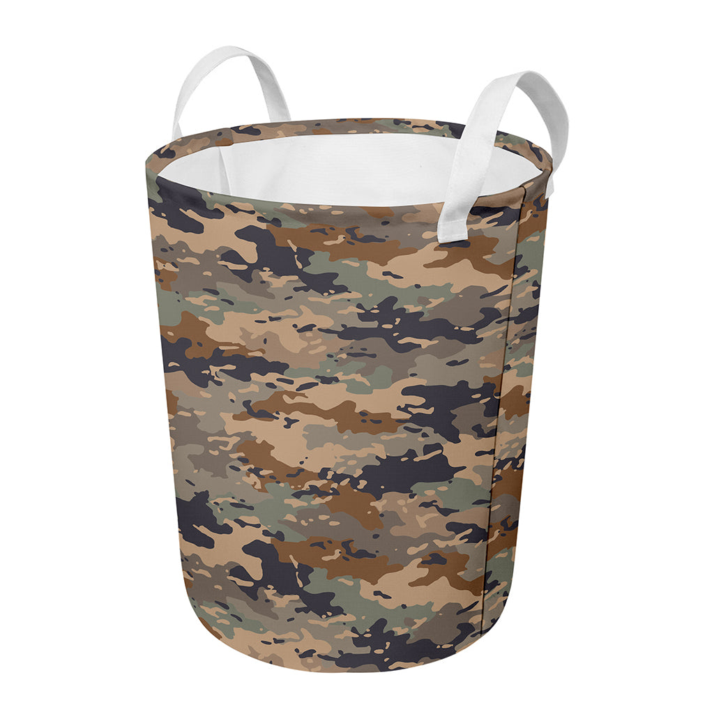 Desert Camouflage Print Round Laundry Basket