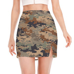 Desert Camouflage Print Side Slit Mini Skirt