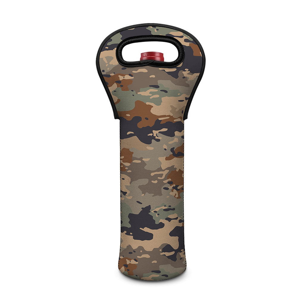 Desert Camouflage Print Single Neoprene Wine Tote