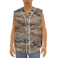 Desert Camouflage Print Sleeveless Baseball Jersey