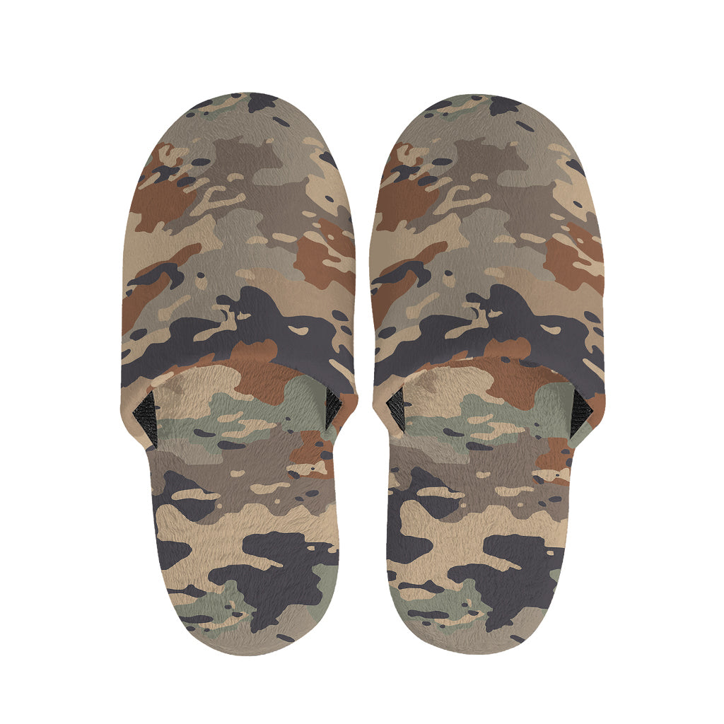 Desert Camouflage Print Slippers
